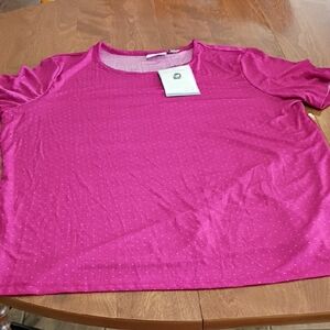 Jaclyn Smith Magenta Short Sleeve Tee Size XL